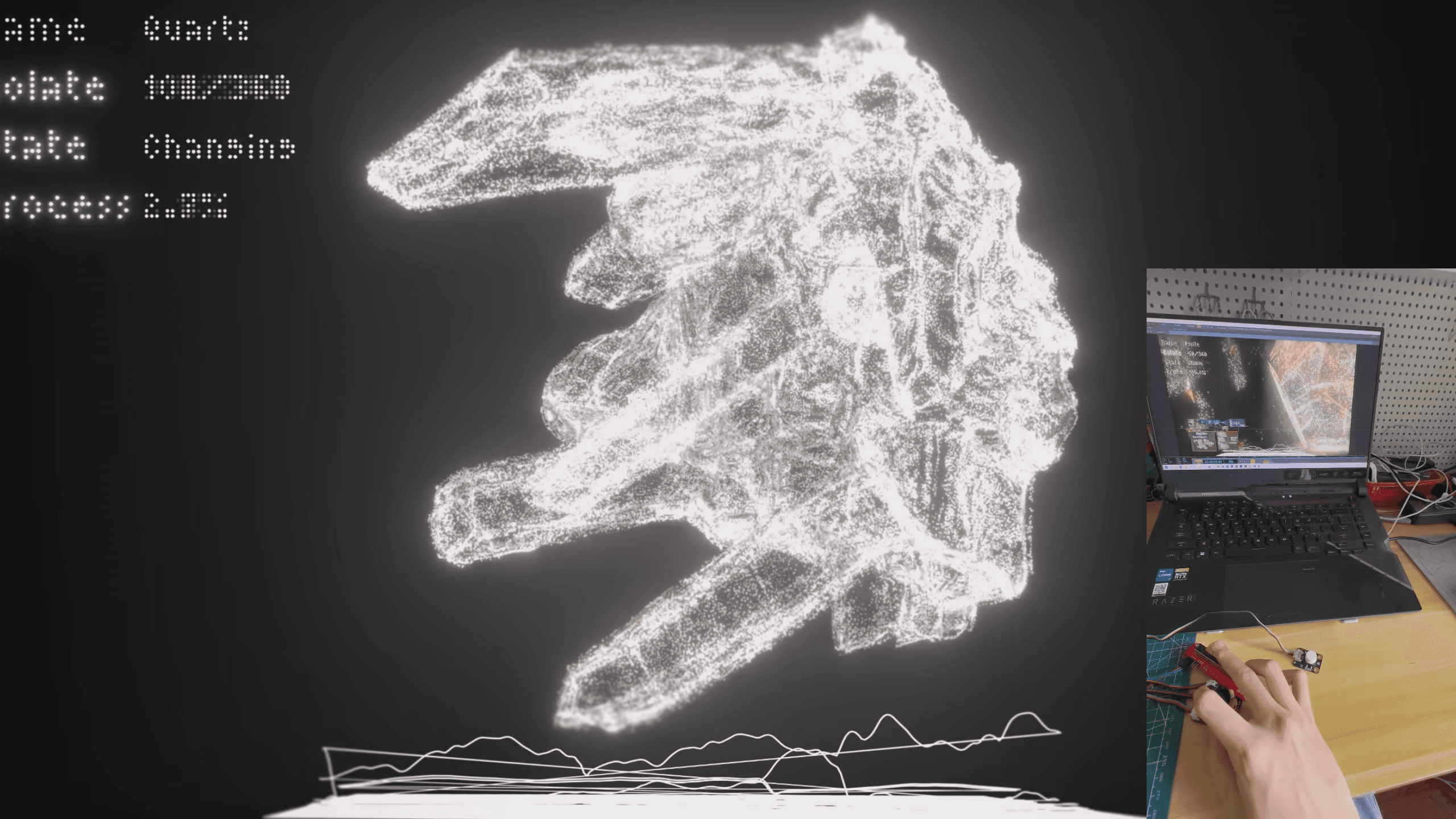 Music visualization based on the properties of minerals